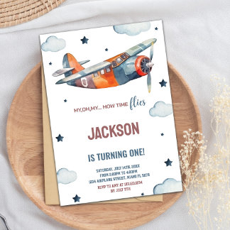 Einladungen von Orange Airplane zum Geburtstag