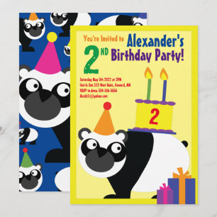 Einladungen von Panda Animal Kid zu Geburtstagspar