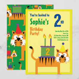 Einladungen von Tiger Animal Kid zu Geburtstagspar
