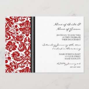 Einladungen zu Black Red Pattern Engagement Party