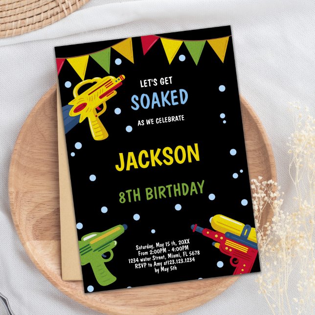 Einladungen zu Black Yellow Water Gun (Black Yellow Water Gun Invitations)