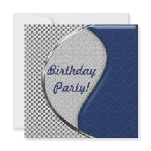Einladungen zu Blue und Silver Birthday Party