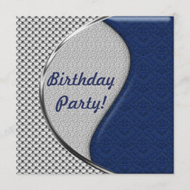 Einladungen zu Blue und Silver Birthday Party