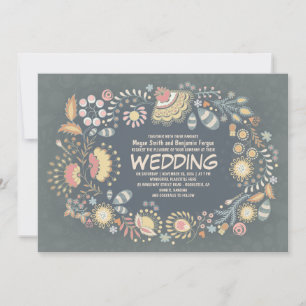 Einladungen zu Botanischen Hochzeiten der Rustikal