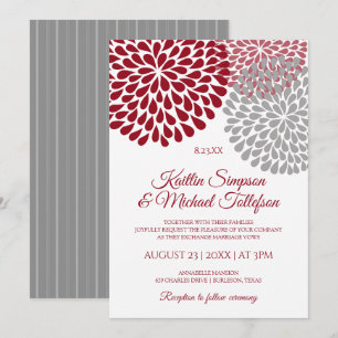 Einladungen zu Burgund & Gray Wedding Floral & F