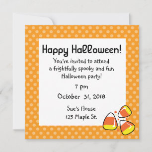 Einladungen zu Candy Corn Halloween-Party