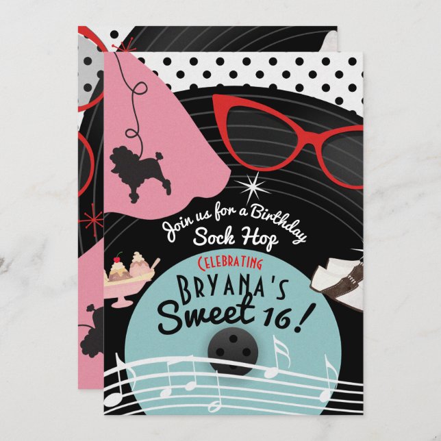 Einladungen zu den Rekordthemen der 50er Jahre (Vorne/Hinten)