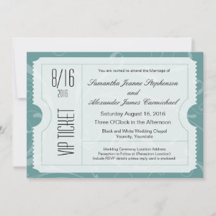 Einladungen zu Dusty Blue VIP Wedding Ticket