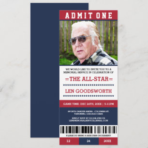Einladungen zu Foto-Memorial-Service-Tickets