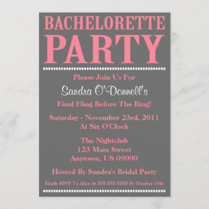 Einladungen zu frischem Junggeselinnen-Abschied (R