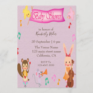 Einladungen zu Funny Animal Musical Baby Shower