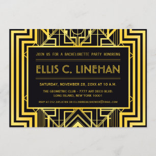 Einladungen zu geometrischen Junggeselinnen-Abschi