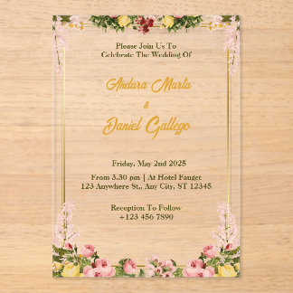 Einladungen zu grünen und goldbläsernen Hochzeiten