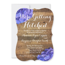 Einladungen zu Hitched Barn Wood Hydragea Hochzeit