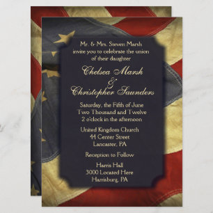 Einladungen zu Hochzeiten in amerikanischen Flag L