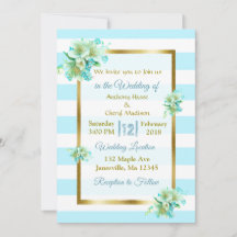 Einladungen zu Hochzeiten in Blau und Gold