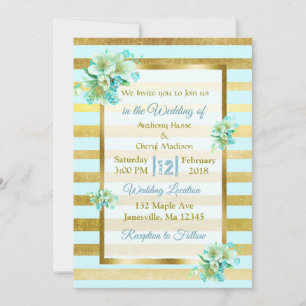 Einladungen zu Hochzeiten in Blau und Gold