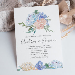 Einladungen zu Hochzeiten in Blau und Rosa