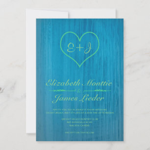Einladungen zu Hochzeiten in blauen und grünen Län