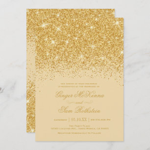 Einladungen zu Hochzeiten in Gold Glitzer