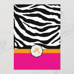 Einladungen zu Hochzeiten in Monogramm/Hot Pink/Or