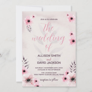 Einladungen zu Hochzeiten in Rosa