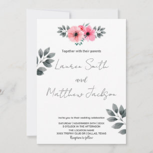 Einladungen zu Hochzeiten in Rosa