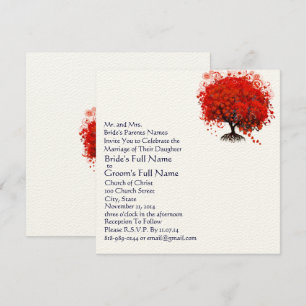 Einladungen zu Hochzeiten in Rot und Marineblaf