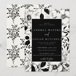 Einladungen zu Hochzeiten mit Schwarzer Flora