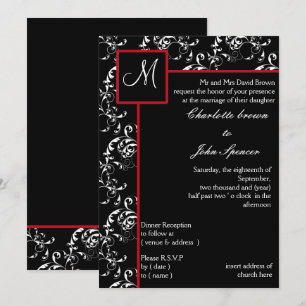 Einladungen zu Hochzeiten von Red Black Damask