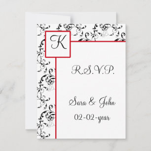 Einladungen zu Hochzeiten von Red Black Damask