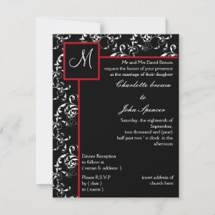 Einladungen zu Hochzeiten von Red Black Damask