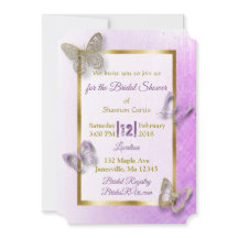 Einladungen zu Lavender und Gold Butterfly Bridal