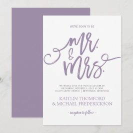 Einladungen zu Lila Hochzeiten | Pinselschrift