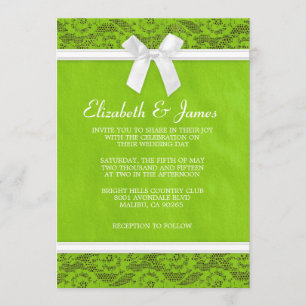 Einladungen zu Lime Green Country Lace Hochzeiten