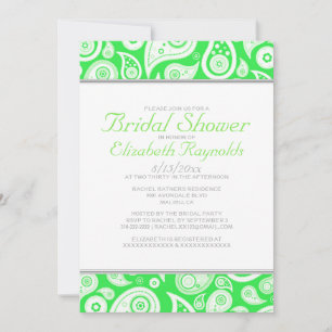 Einladungen zu Lime Green Paisley Bridal