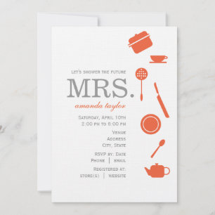 Einladungen zu Monogramm Orange Bridal