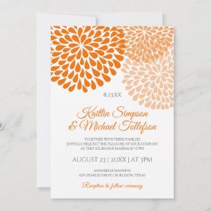 Einladungen zu Orange & Peach Hochzeiten Floral