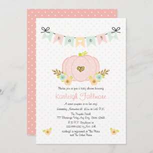 Einladungen zu Pink Pumpkin Baby Girl Shower