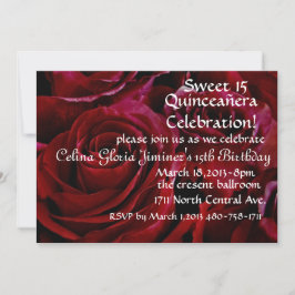 Einladungen zu Quinceañera-rote Rosen