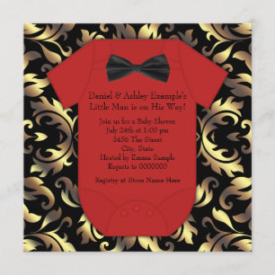 Einladungen zu Red Black and Gold Baby Shower