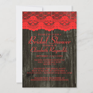 Einladungen zu Red & Black Country Lace Bridal Dus