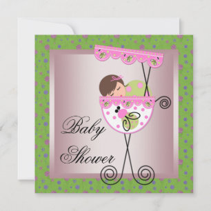 Einladungen zu Rosa Green Baby Girl