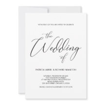 Einladungen zu Schwarz-Weiß-Hochzeiten mit Skripte