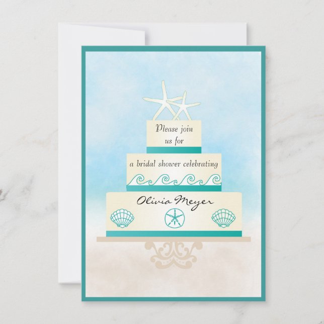 Einladungen zu Starfish Hochzeitstorte (Vorderseite)