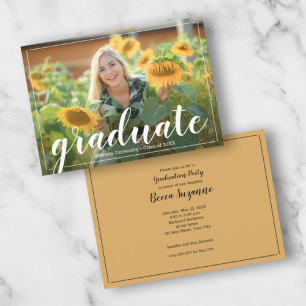 Einladungen zu trendy Script Foto Graduation Party