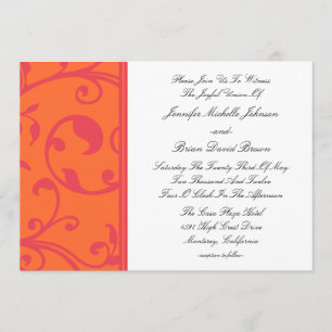 Einladungen zu tropischen Hochzeiten, Orange-Rosa 