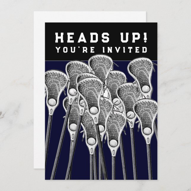 Einladungen zu Veranstaltungen des Lacrosse-Teams (Vorne/Hinten)