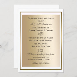 Einladungen zu Veranstaltungen in Gold und Weiß