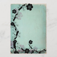 Einladungen zu Vintagen Blume Sakura